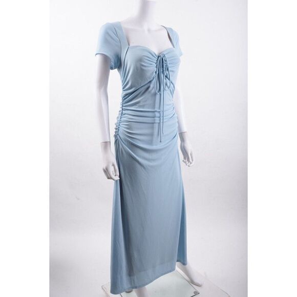 Cinq A Sept Womens Janis Stretch Crepe Midi Dress Sz 12 Blue NWT - Picture 2 of 6
